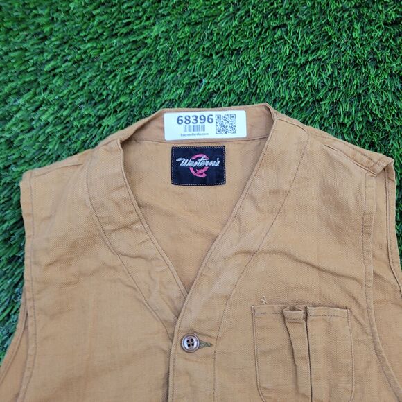 Vintage 90s Hunting Western Vest Small 20x19 Brown - Picture 2 of 8